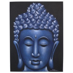 Pintura de Buda - Acabamento em areia e azul