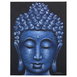 Quadro de Buda - Pormenor de brocado em azul