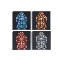 Conjunto de 4 cabeças de Buda em areia 30x30cm
