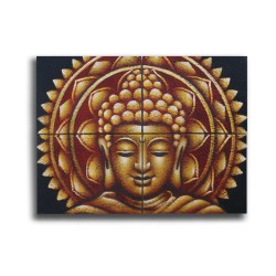 Buda dourado Mandala Brocado Detalhe Brocado30x40cm x 4