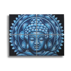 Detalle de Brocado de Mandala de Buda Azul30x40cm x 4