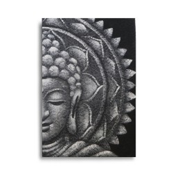 Mandala Meio Buda cinzento 60x80cm