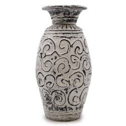 Jarra de cerâmica com padrão de redemoinho - Creme