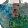 Sacos de algodão Tie Dye (170g) - 38x42x12cm - Concha - Azul e Verde - Alça Verde