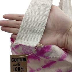 Bolsas de Algodón "Tie Dye" (170g) - 38x42x12cm - Cara Bonita - Magenta - Asa Natural
