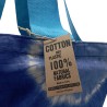 Saco de algodão natural Tie Dye (220g)- 38x42x12cm - Argolas azuis- Alça azul