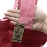 Saco de algodão natural Tie Dye (220g)- 38x42x12cm - Flor castanha - Alça cor-de-rosa