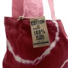 Bolsa de Algodon Natural con Diseño "Tie Dye" (220g)- 38x42x12cm - Anillos Granate - Asa Rosa