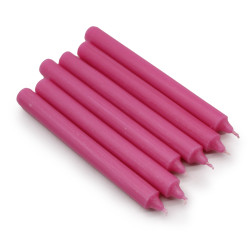 Velas a Granel de Color Sólido - Rosa Profundo Rústico - Paquete de 10