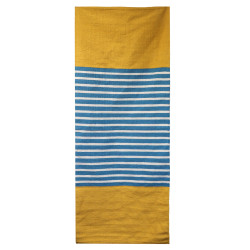 Tapete indiano de algodão - 70x170cm - Amarelo / Azul