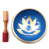 Juego de Cuenco Tibetano Lrg - Movimiento de Yoga - Blanco/Azul 14cm
