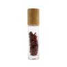 Botella de rodillo de aceite esencial de piedras preciosas - Jaspe rojo - Tapa de madera