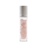 Frasco em rolo para óleos essenciais em pedra preciosa - Quartzo rosa - Tampa prateada