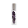Botella de rodillo de aceite esencial de piedras preciosas - Amatista - Tapa plateada