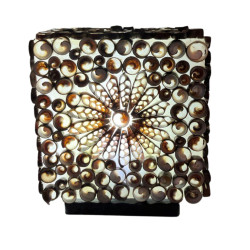 Candeeiro Boho Sea Shell Boho - Chocolate Twist Square - 15cm