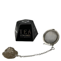 Colador de té de piedras preciosas de cristal crudo - Cuarzo ahumado