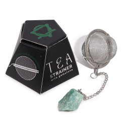 Coador de chá de pedra preciosa em cristal bruto - Aventurina Verde