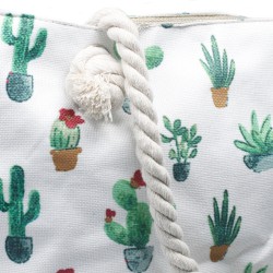 Saco de compras com pega de corda - Mini Cactus