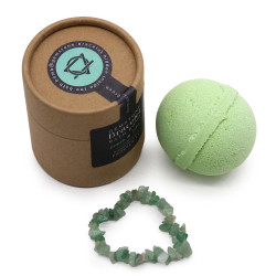 Bomba de banho com pulseira de pedras preciosas aventurina verde