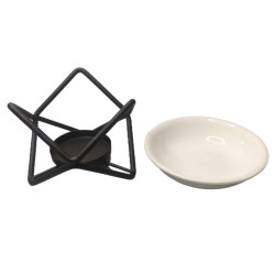 Soporte hexagonal de cerámica y metal