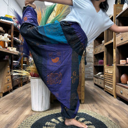 Calças para ioga e festivais - Aladdin Himalayan Print em roxo