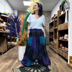 Calças para ioga e festivais - Aladdin Himalayan Print em roxo