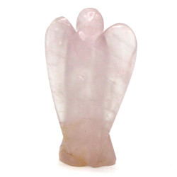 Ángel de piedra preciosa tallada a mano - cuarzo rosa