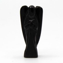 Anjo de pedra preciosa esculpido à mão - ágata preta