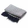 Mantas Boho Comfort - 125x150cm - Azul marino Zigzag
