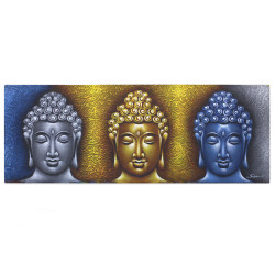 Imagem de Buda - Três cabeças Detalhes em ouro