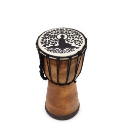 Tambor de djembe feito à mão com tampo largo - 25cm