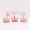 Mini árbol de piedras preciosas sobre base de orgonita - Cuarzo rosa (15 piedras)