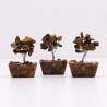Mini árvore de pedras preciosas numa base de orgonite - Olho de tigre (15 pedras)