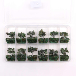 Mini árbol de piedras preciosas sobre base de orgonita - Aventurina verde (15 piedras)
