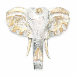 Cabeça de elefante grande - Ouro e branco