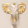 Cabeça de elefante grande - Ouro e branco