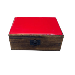 Caixa média em cerâmica esmaltada - 15x10x6cm - Vermelho