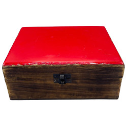 Caixa grande de cerâmica esmaltada - 20x15x7.5cm - Vermelho