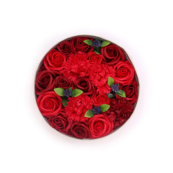Caixa redonda - Rosas vermelhas clássicas