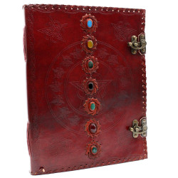 Huge 7 Chakra Leather Book - 10X13" (200 pages)