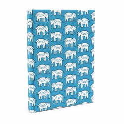 Cuadernos encuadernados en algodón 20x15cm - 96 páginas - Elefantes cerceta