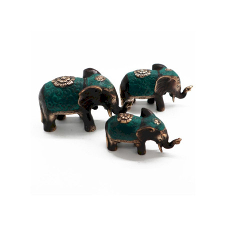 Juego de 3 - Elefantes de la suerte (tamaños surtidos)