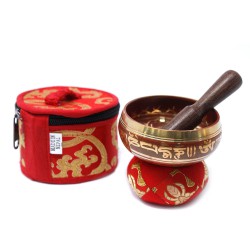 Conjunto de oferta de mini taças de canto tibetanas - Vermelho