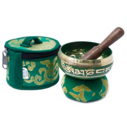 Conjunto de oferta de mini taças de canto tibetanas - Verde