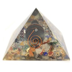 Org Orgonite Pyramid 60mm Gemchips, Cobre, Tartaruga
