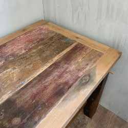 Mesa de jantar / mesa de exposição em madeira de teca reciclada 1.8m