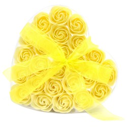 Conjunto de 24 flores de sabão - rosas amarelas