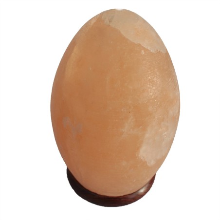 Lâmpada de sal Egg - Base de madeira