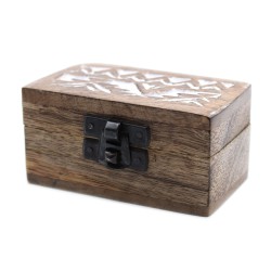 Caixa de madeira branca - Caixa para comprimidos 3x1,5 Design eslavo
