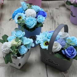 Maceta de regalo Bouquet Petite - Azul Relajante